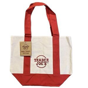 Trader Joe’s Red Mini Canvas Tote Bag Limited Edition